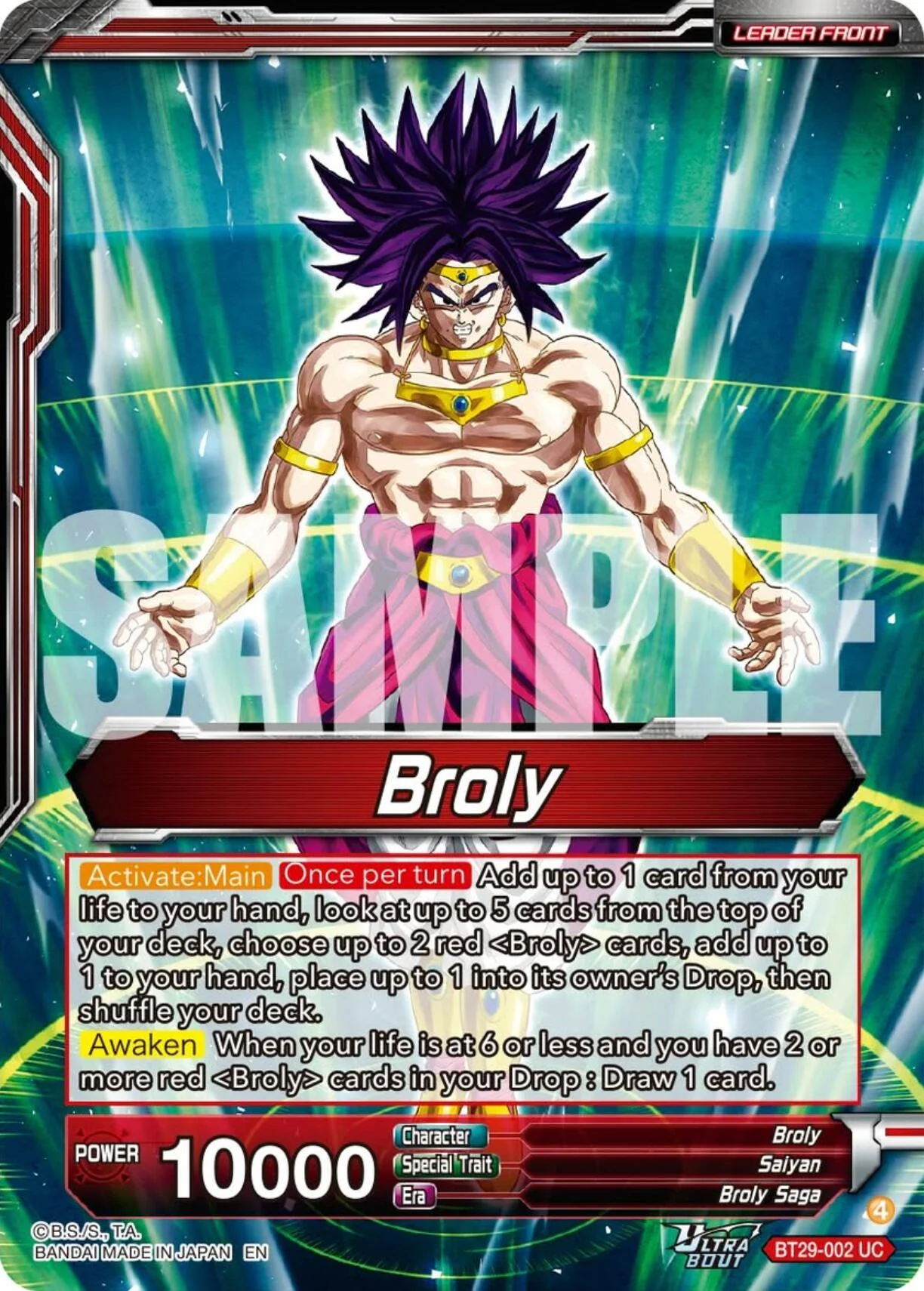 Broly // SS Broly, Increasing Power (BT29-002) [Fearsome Rivals] - Image 2